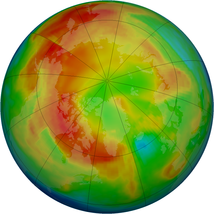 Arctic ozone map for 16 February 1988